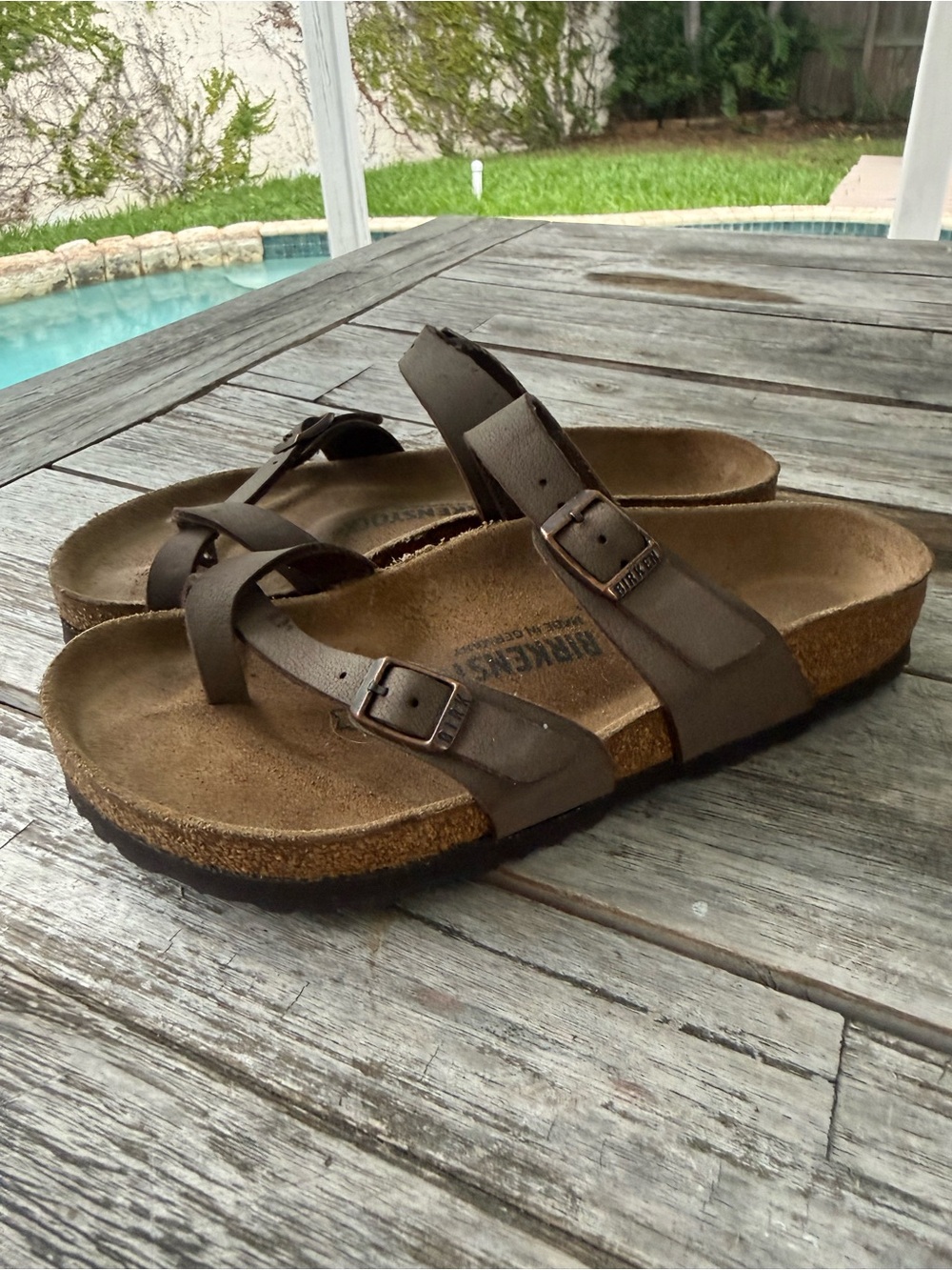 Birkenstock Kids Brown Double-Strap Cork Sandals